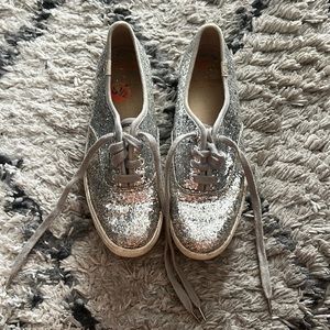 Kate Spade x Keds Silver Sparkle Platform- size 5.5
